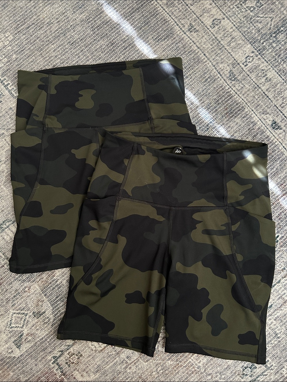 2 All In Motion CamoHigh Rise Bike Shorts with Pockets Size Medium